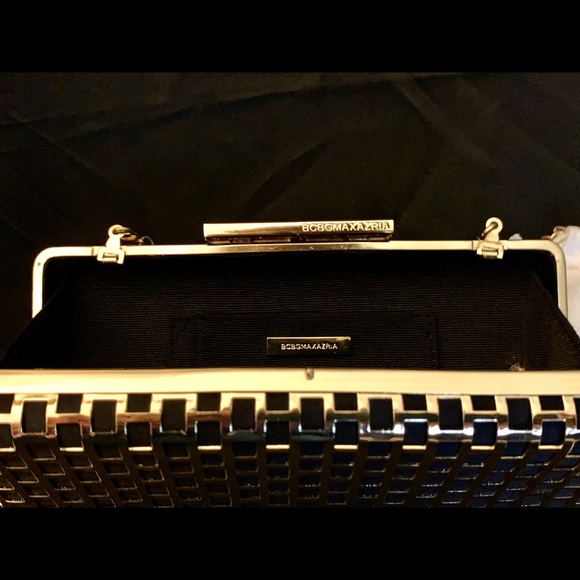 BCBG MACAZRIA Mina Cage Clutch - Gold and Black - Picture 5 of 8